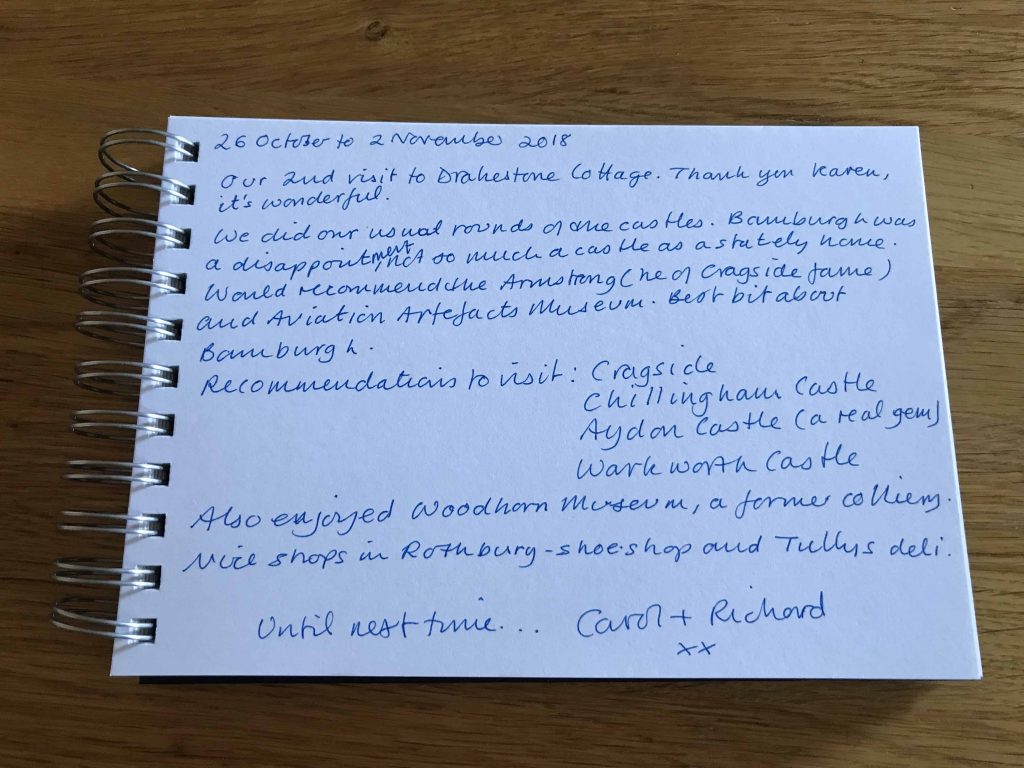 karens kottages northumberland - self catering holiday cottage - dog friendly - guest book review