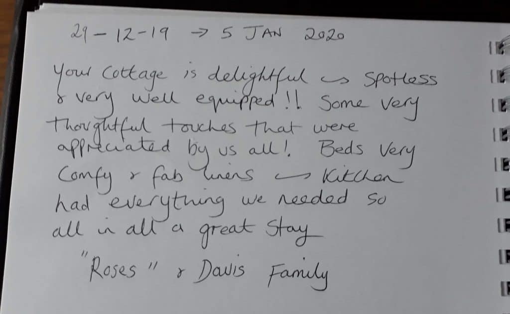 Karen's Kottages guestbook feedback - self catering holiday cottages in Northumberland